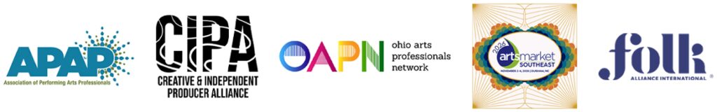 Logos of various arts organizations and networks.